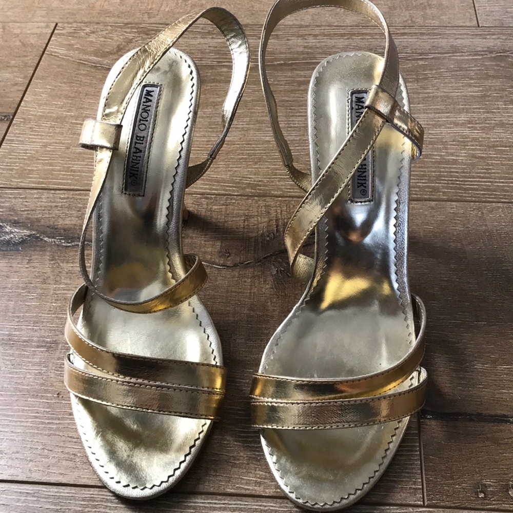 Gold Manolo Blahniks